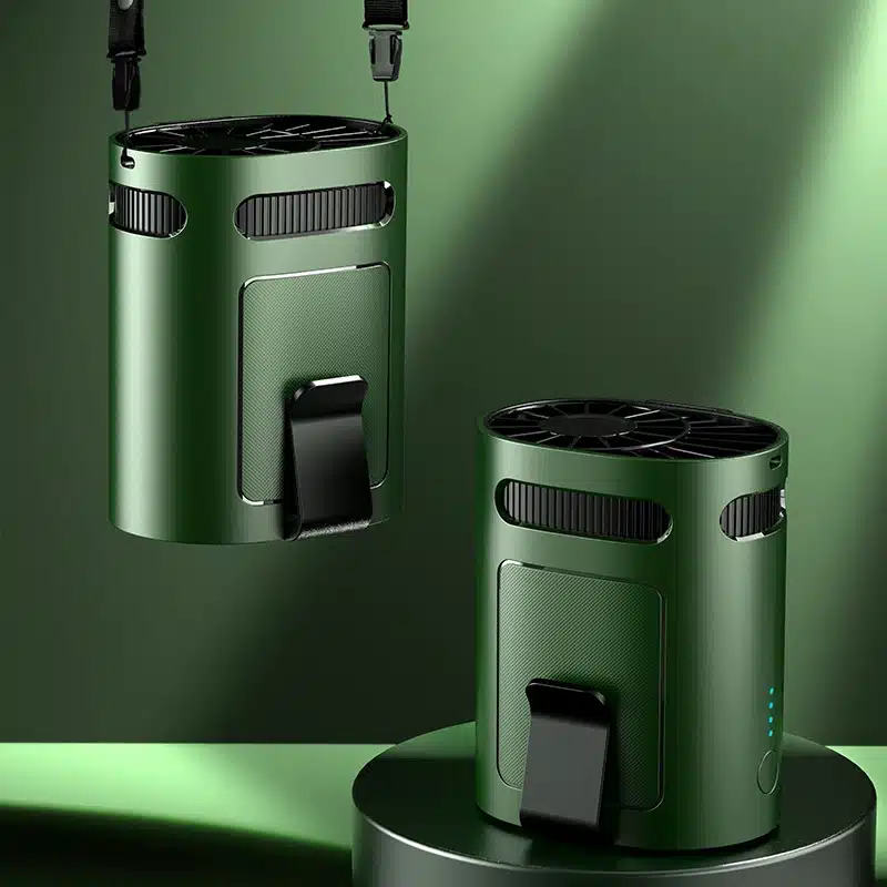 2025 Portable 3000mAh Waist Fan Turbo Strong Wind Outdoor Neck Fan Light Weight Waist Clip Fan Long Working Time
