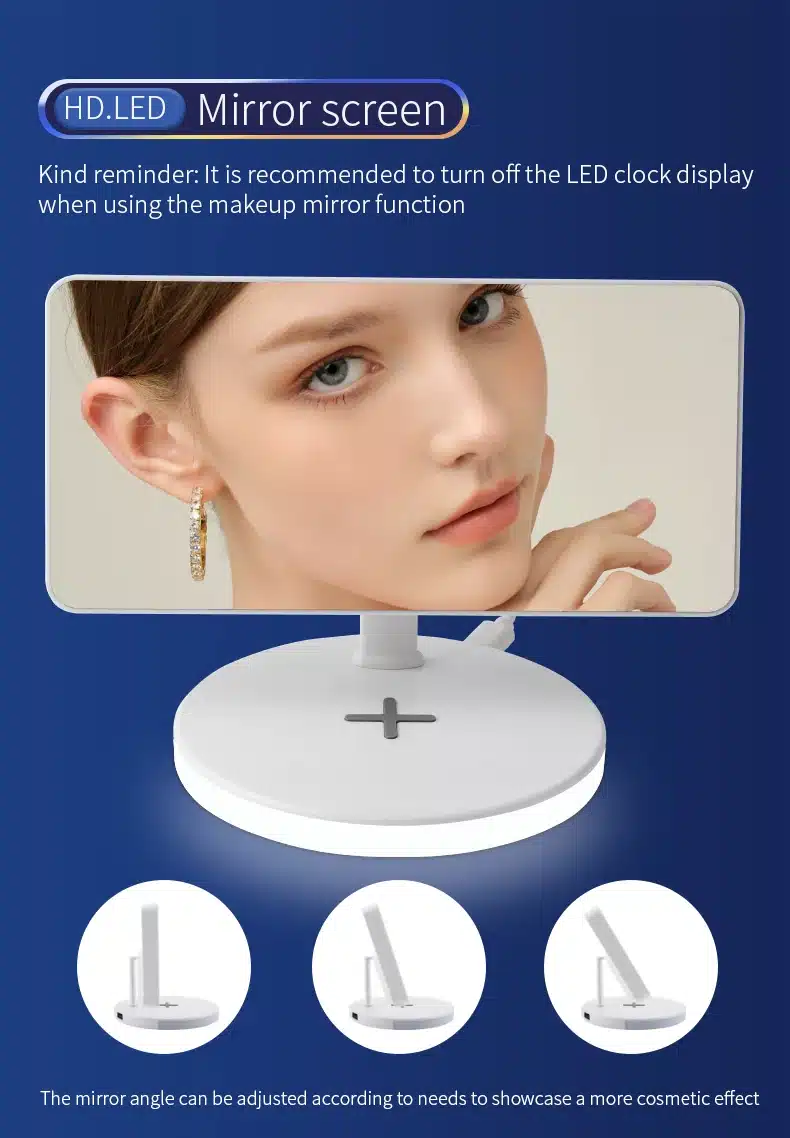 New Design LED Night Light Digital Alarm Clock 15W Fast Charging Station Wireless Charger with Alarm Clock