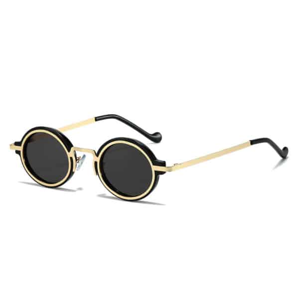 Retro Steampunk Round Sunglasses – Vintage Metal Frame Shades - Image 2