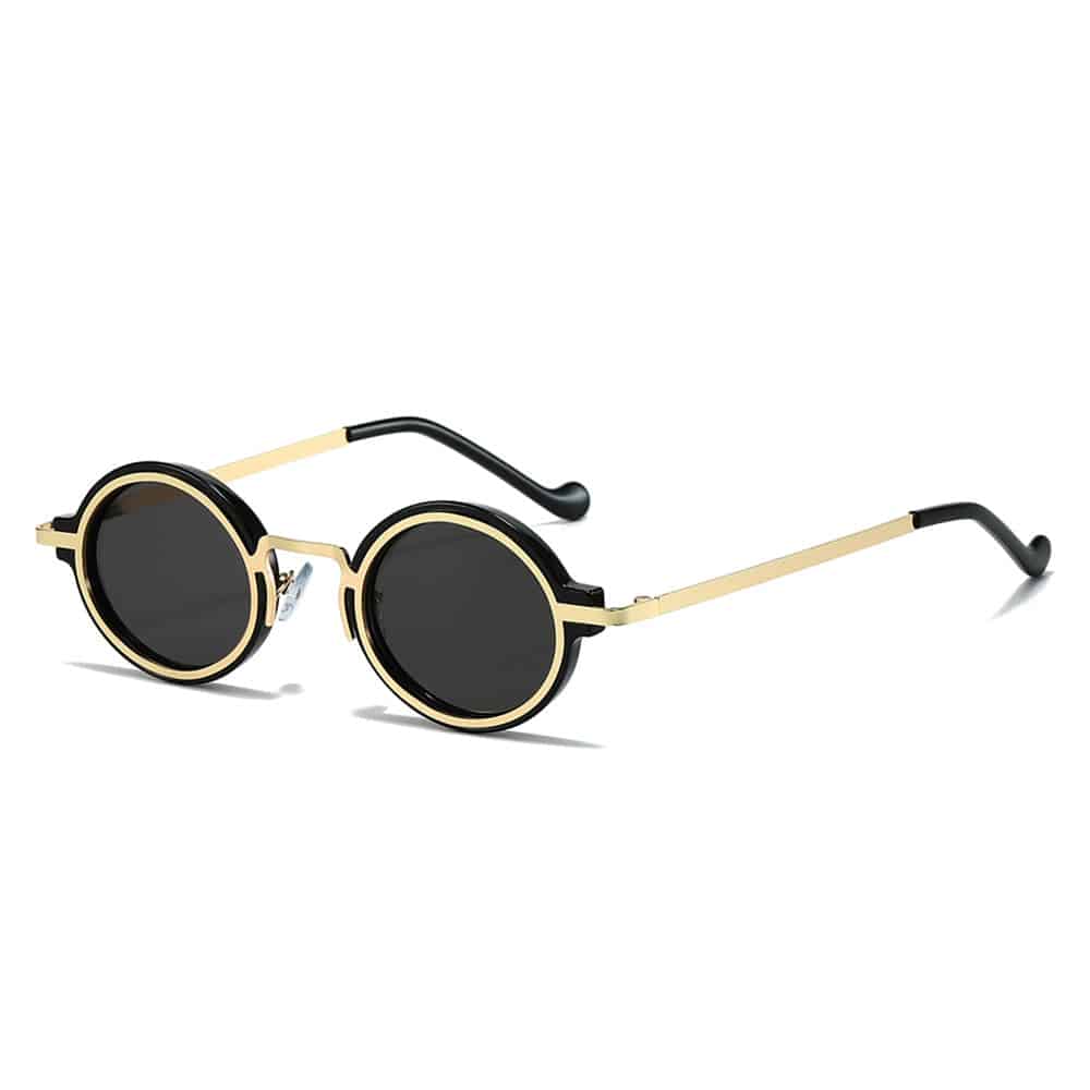 Retro Steampunk Round Sunglasses – Vintage Metal Frame Shades - Image 2