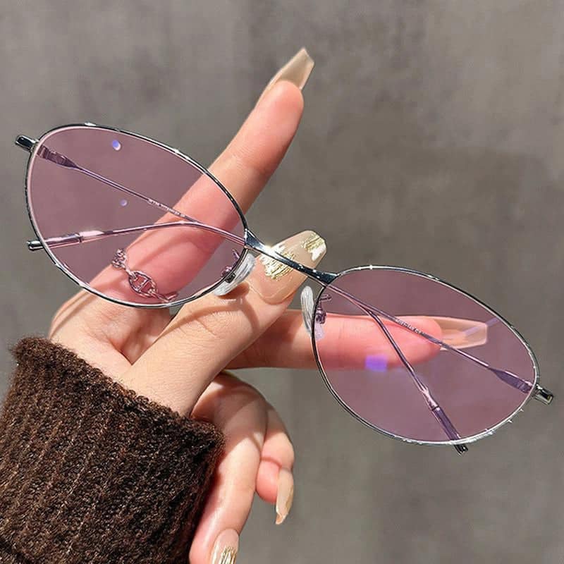 Thin frame metal cat eye sunglasses 2025 new UV resistant sunglasses with ultra light frame - Image 2