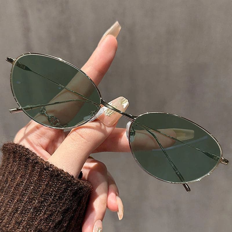 Thin frame metal cat eye sunglasses 2025 new UV resistant sunglasses with ultra light frame - Image 3