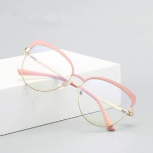 Stylish Women's Blue Light Blocking Metal Eyeglass Frames