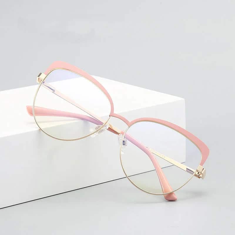 Stylish Women's Blue Light Blocking Metal Eyeglass Frames