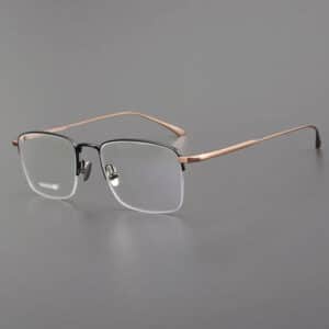 MIES Titanium Half-Rim Glasses Frames Unisex Fashion