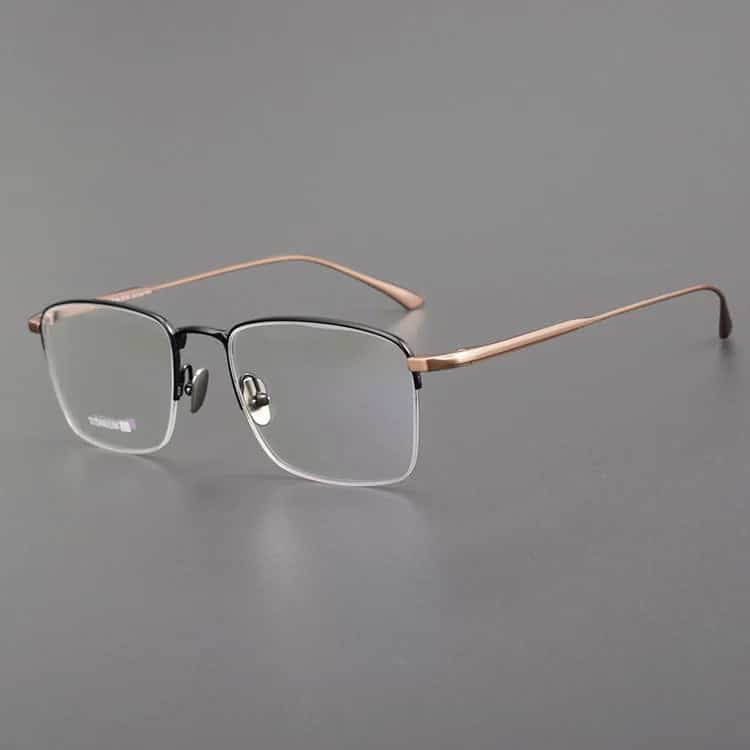MIES Titanium Half-Rim Glasses Frames Unisex Fashion