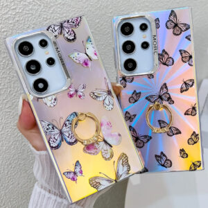 Butterfly Gradient Matte Soft Cover Phone Case for Samsung