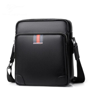 Men's Top Layer Pebbled Cowhide Genuine Leather Shoulder Bag