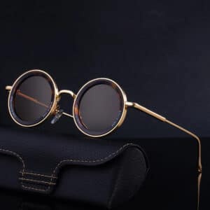 Partagas Unisex Punk Round Metal Sunglasses UV400 Protection
