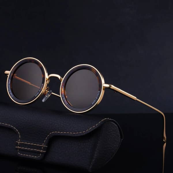 Partagas Unisex Punk Round Metal Sunglasses UV400 Protection