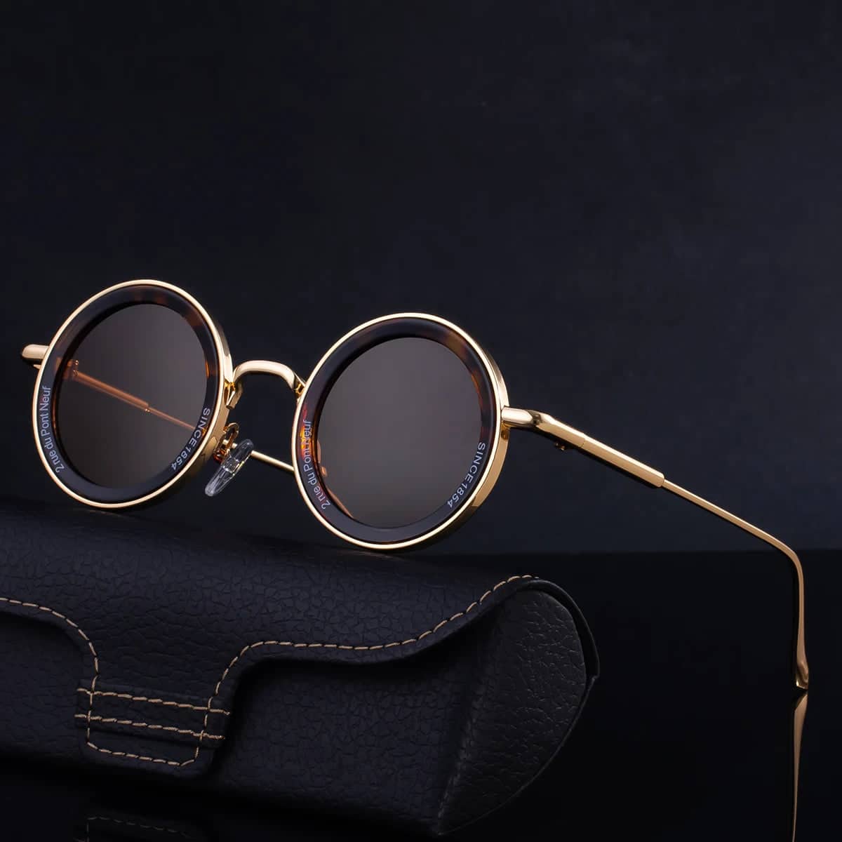 Partagas Unisex Punk Round Metal Sunglasses UV400 Protection