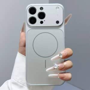Magnetic Shockproof AG Matte Glass Phone Case with Lens Protection for iPhone 17 16 15 14 13 Pro Max