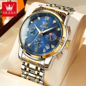 OELVS Men's Luxury Waterproof Quartz Sport Watch