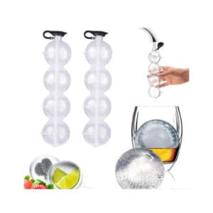 Silicone Ice Ball Tray for Whiskey - 4 Mold Set