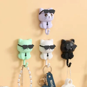 Cat Sunglass Wall Hook Rack for Keys and Hats