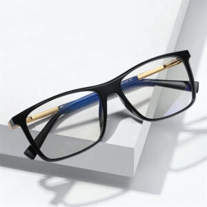Jiuling Men's Rectangle Blue Light Glasses TR90 Frame