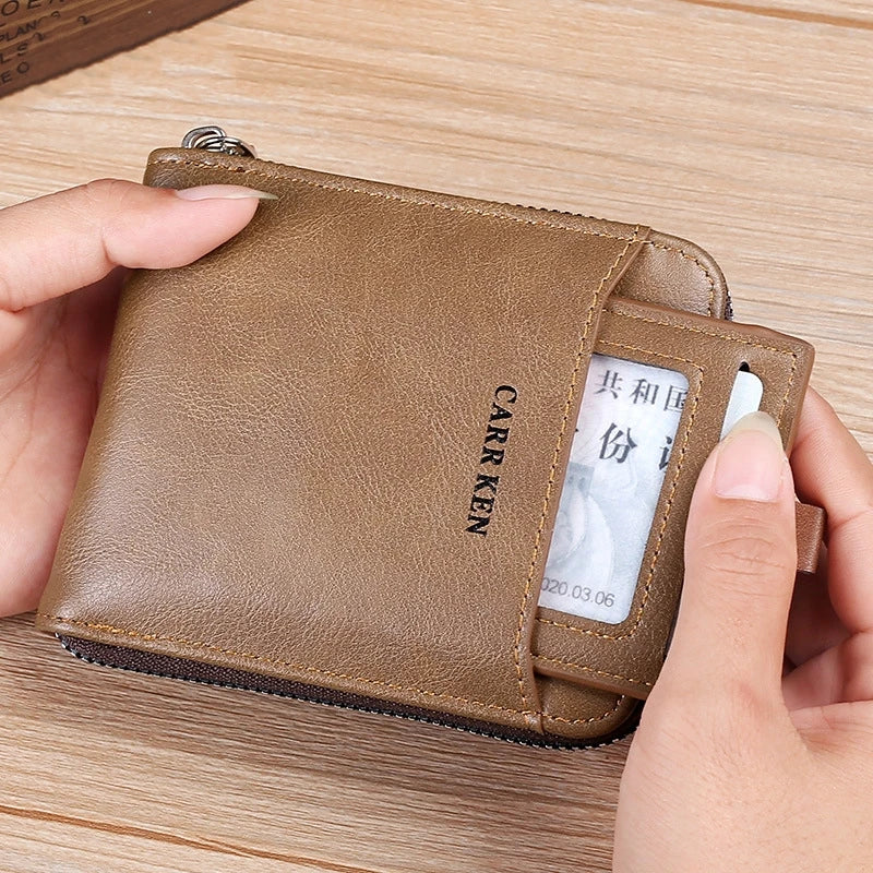 Retro PU Leather Wallet with Zipper Coin Pocket
