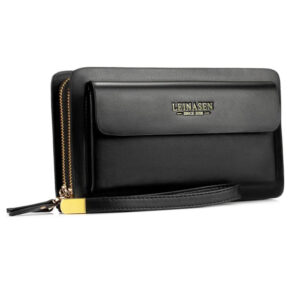 Men's PU Leather Dual Zipper Business Clutch Wallet 2023