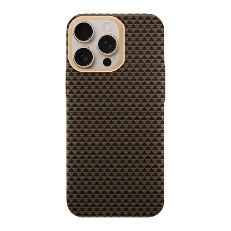 Premium Carbon Fiber Textured Magnetic Phone Case for iPhone 16 Pro Max With Alloy Lens Slim Matte Hard PC Shockproof Cover