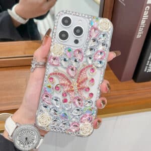 Rhinestone butterfly Flower Luxury Full Coverage Protective Cover