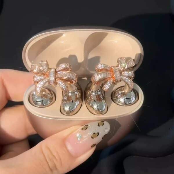 Open-Ear TWS Earbuds with Brass Hoop Design - Image 2