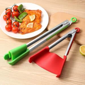 Smart 2-in-1 Silicone Spatula & Tongs - Heat Resistant Kitchen Tool