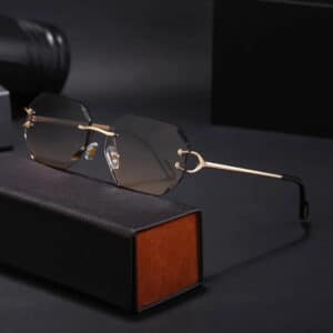 Partagas Rimless Diamond Cut UV400 Sunglasses Unisex