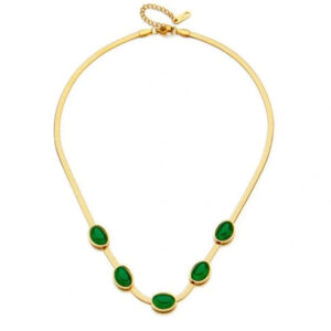 Emerald Flat Chain Necklace for Women