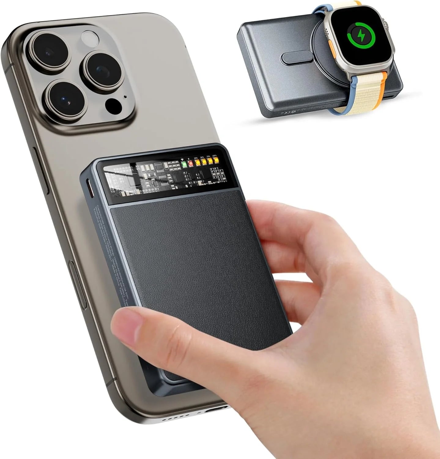 15W Magnetic Wireless Power Bank with LED Display
