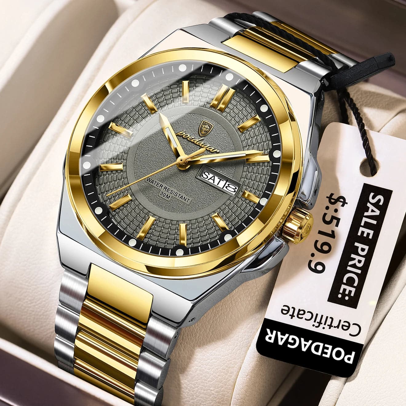 Poedagar Men's Luxury Waterproof Quartz Watch