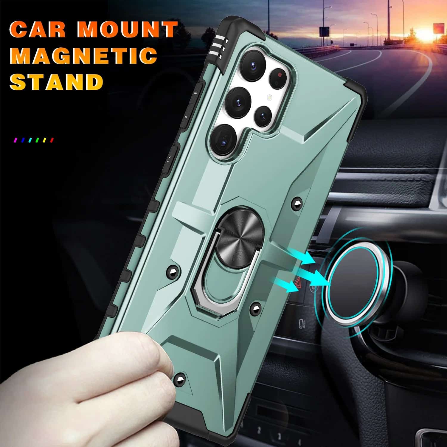 Rugged Magnetic Kickstand Case for Samsung Galaxy Note 20/A03s/S23/S21 Ultra