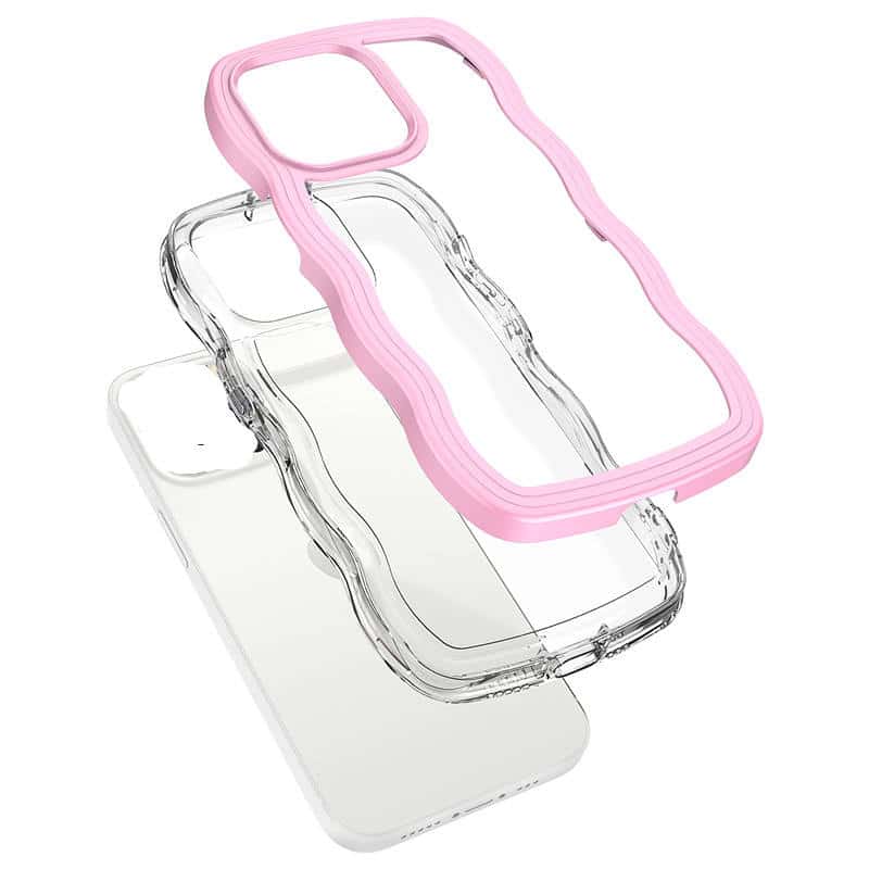 Side Large Wave Design TPU + PC Case for iPhone – Stylish Shockproof Phone Cover