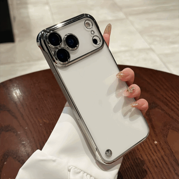 Factory Super Slim Crystal Clear Electroplating Frameless PC Phone Case for iPhone