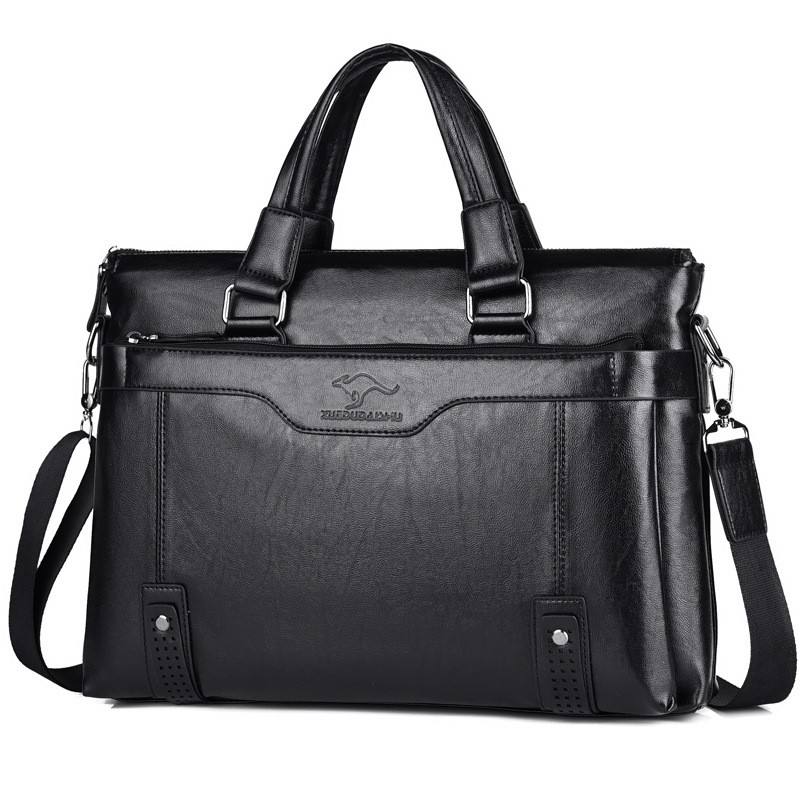 Men’s PU Leather Laptop Bag – Business Office Shoulder Briefcase & Handbag for Professionals