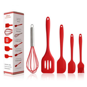 Heat-Safe 5-Piece Silicone Spatula & Kitchen Tools Set