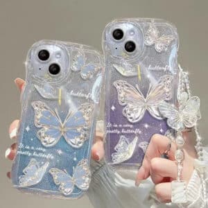 Wave TPU Glitter Butterfly Case for iPhone