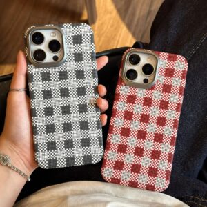 Luxury Frosting Carbon Fiber Pattern Business Hard PC Cover for iPhone 16 Pro Max 11/12/13/14/15 Mobile Phone Case Phone Grip