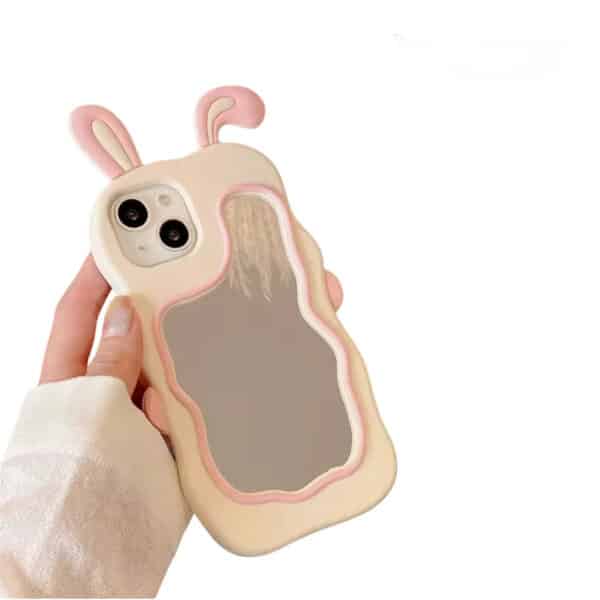 Wave Border Silicone iPhone Case with Mirror for iPhone