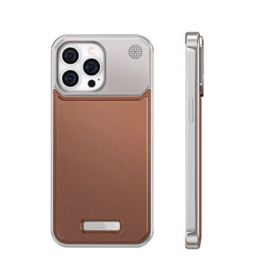 Luxury Leather Metal Phone Case for iPhone