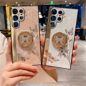 Luxury Butterfly Phone Case with Ring for Samsung
