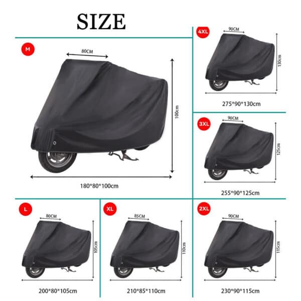 Universal Motorcycle Cover – Waterproof, Dustproof, and UV-Resistant Outdoor Full Body Protection - Image 3