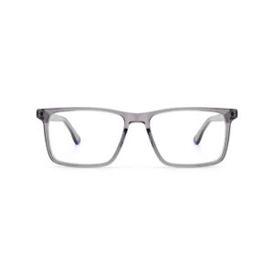 Men's Square Glasses Acetate Frame with Metal Temples