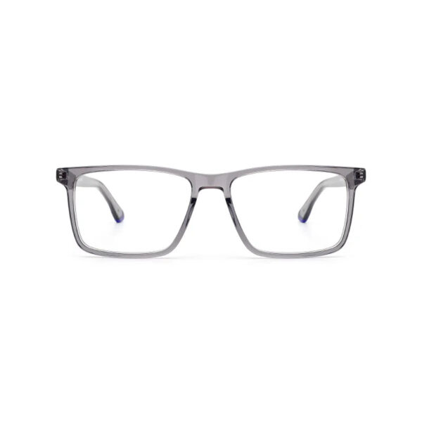 Men's Square Glasses Acetate Frame with Metal Temples