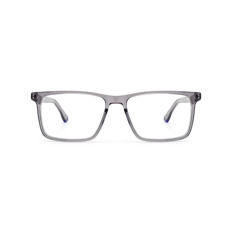 Men's Square Glasses Acetate Frame with Metal Temples