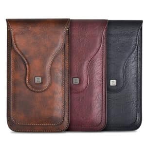 PULOKA Men's PU Leather Phone Waist Bag for Smartphones