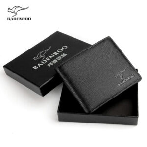 Men's Leather Wallet with Money Clip and Card Slots