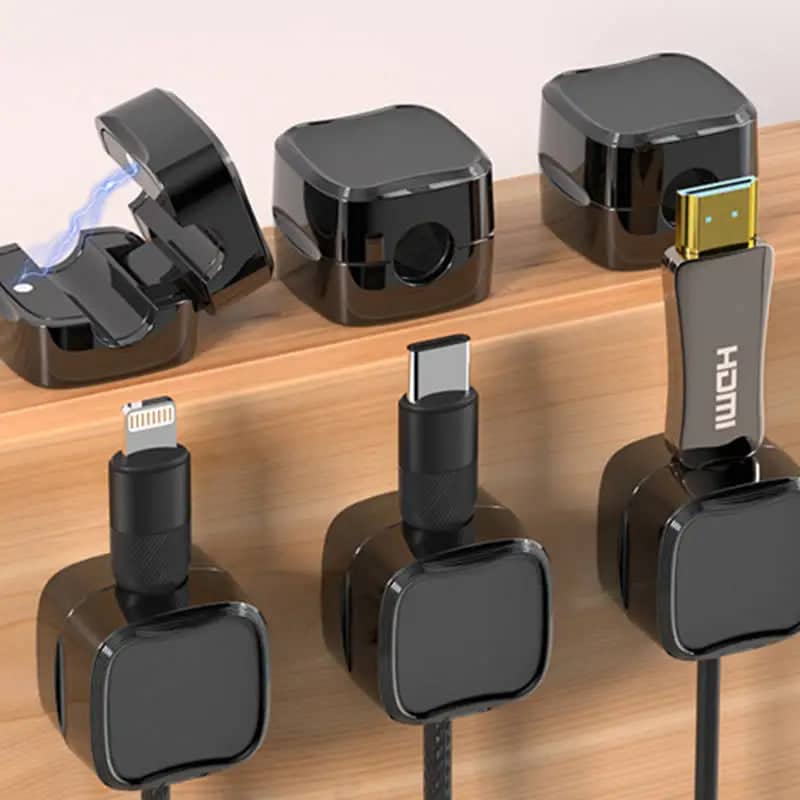Magnetic Cable Clips Cord Organizer for Desktops