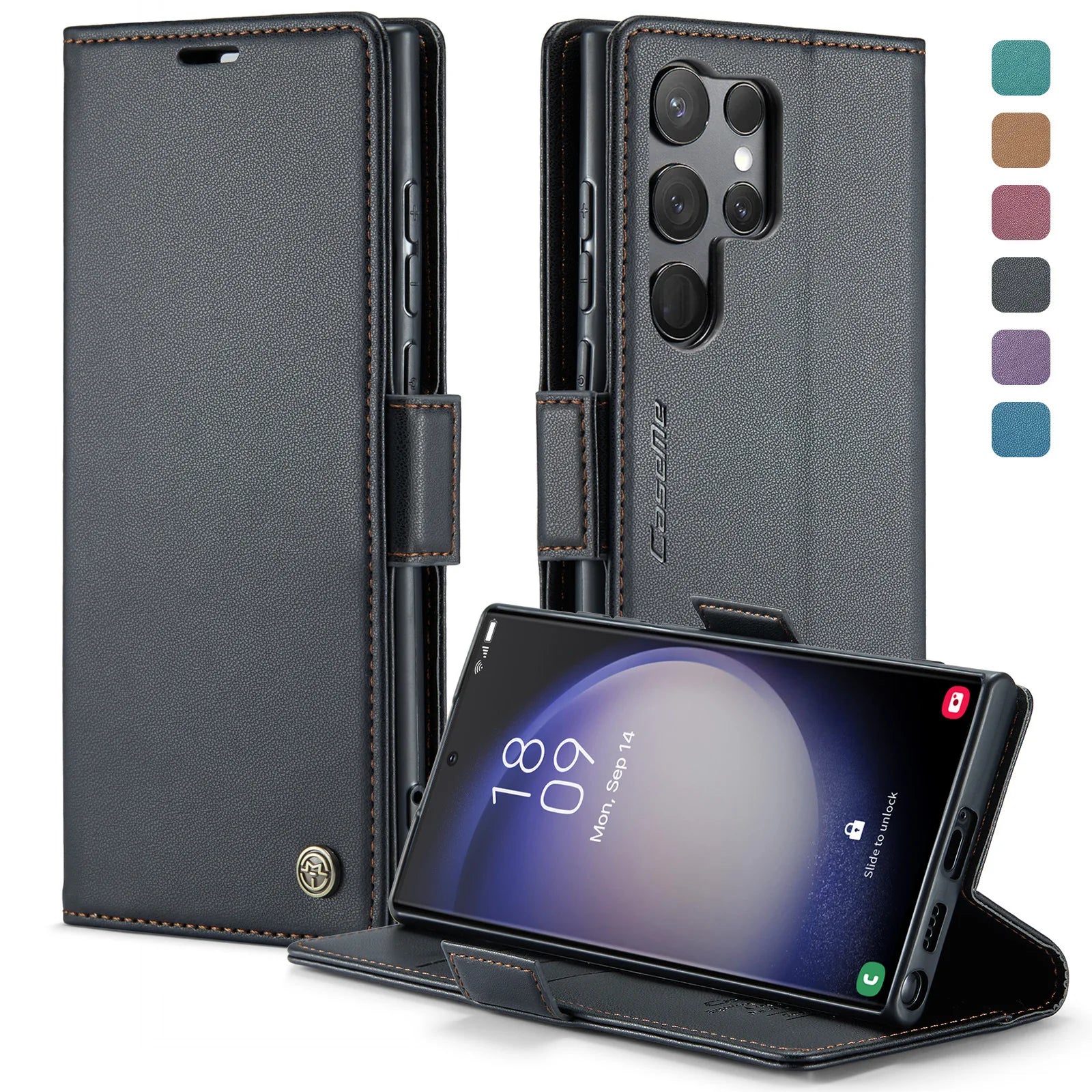 Premium Leather Wallet Case for Samsung Galaxy