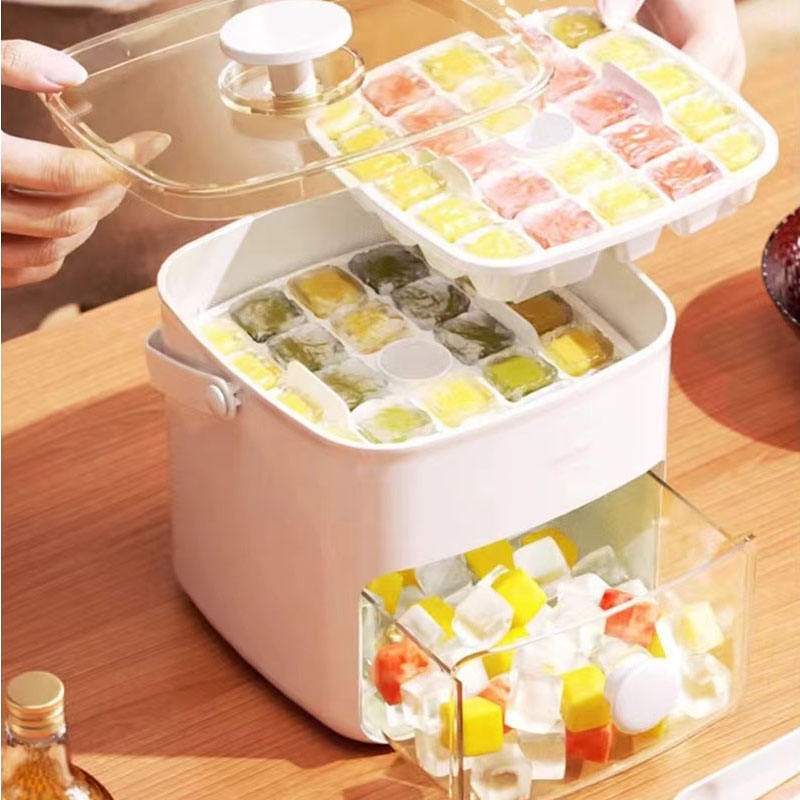 Double-Layer 48-Grid Ice Tray with Handle, Food-Grade ABS & PP Material - Image 4