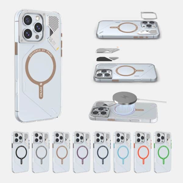 Magnetic Clear Case for iPhone  with Strong Yellow Protection